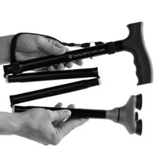 Adjustable folding cane